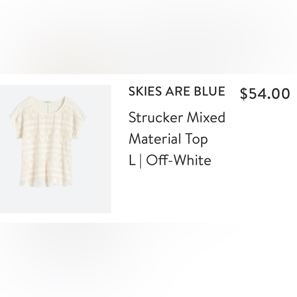 Skies are Blue cream Top - Picture 4 of 4